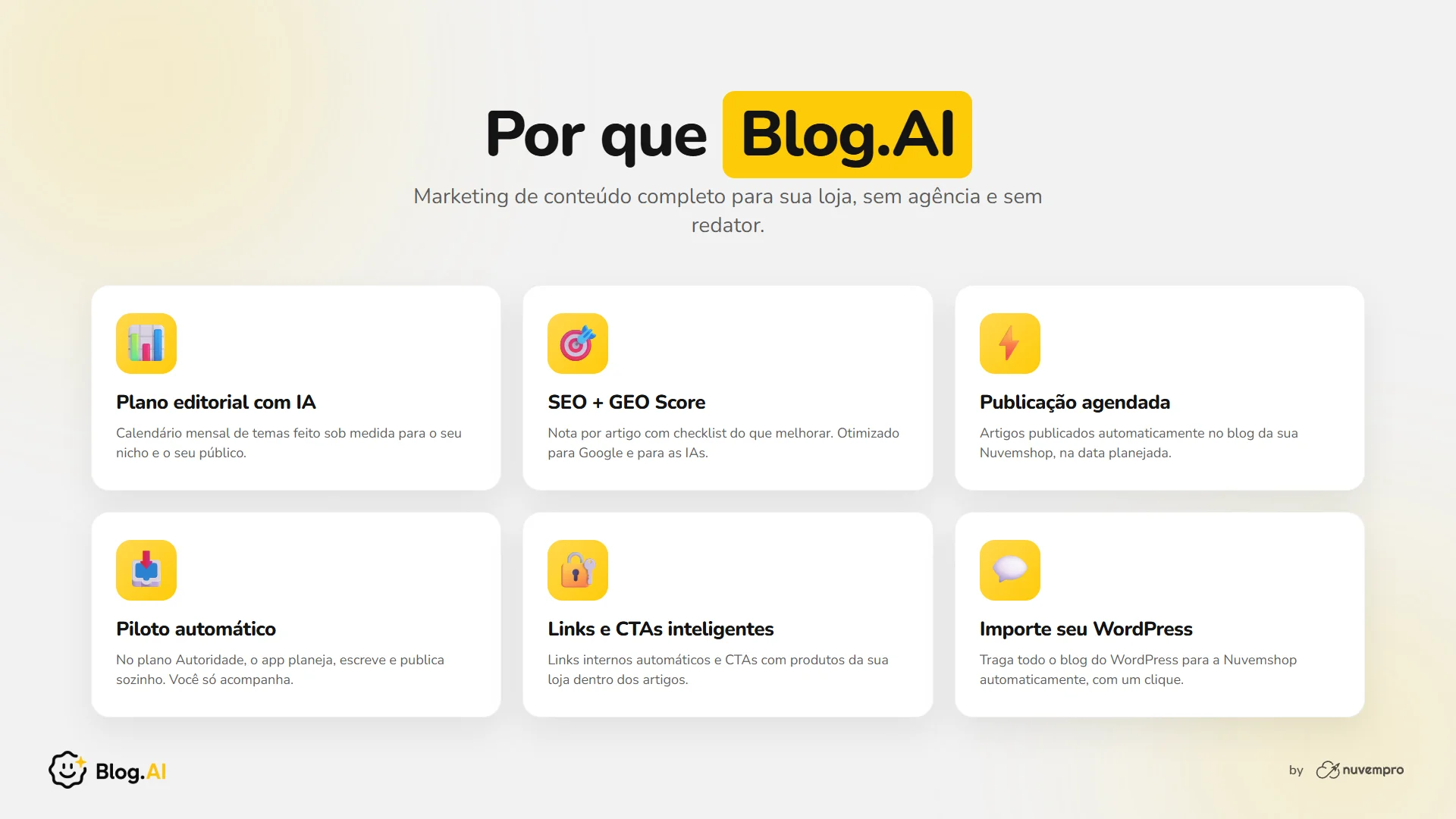 Tudo que o Blog.Ai faz pela sua loja.