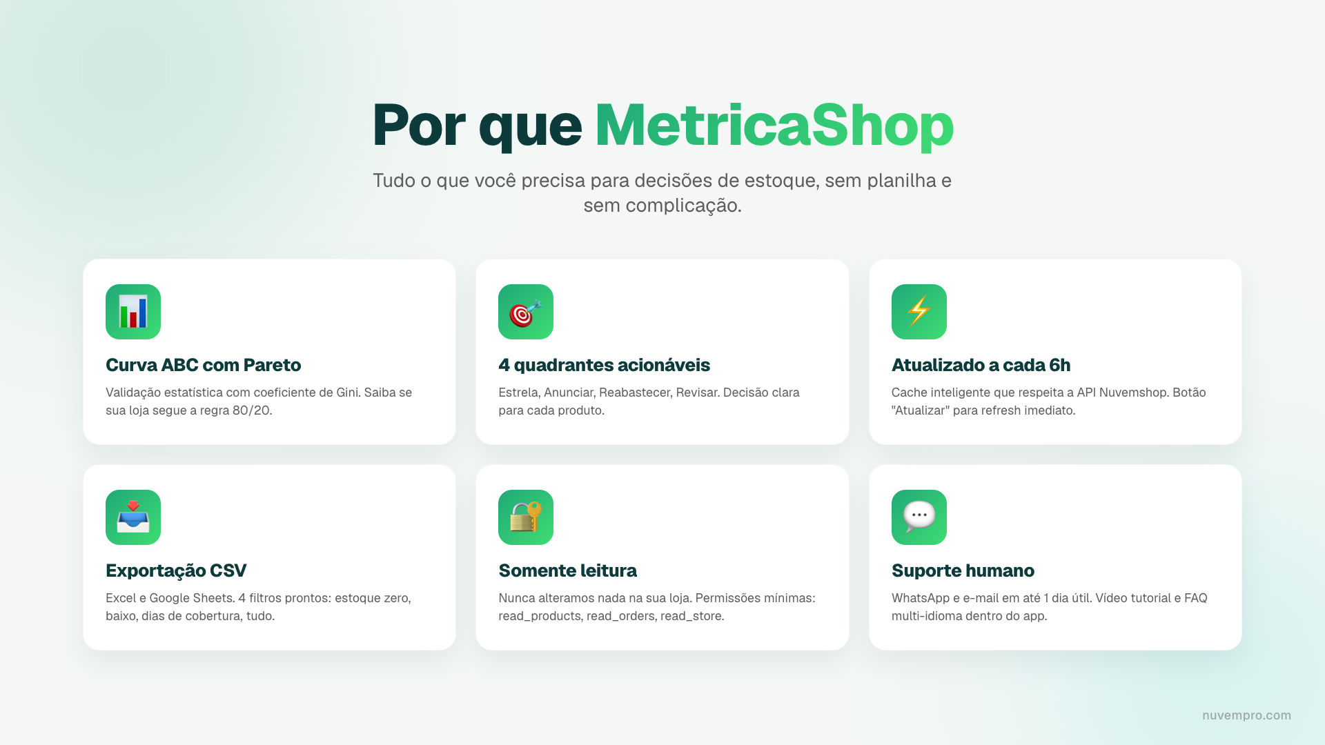 Todo para decisiones de stock, sin planilla y sin complicación.